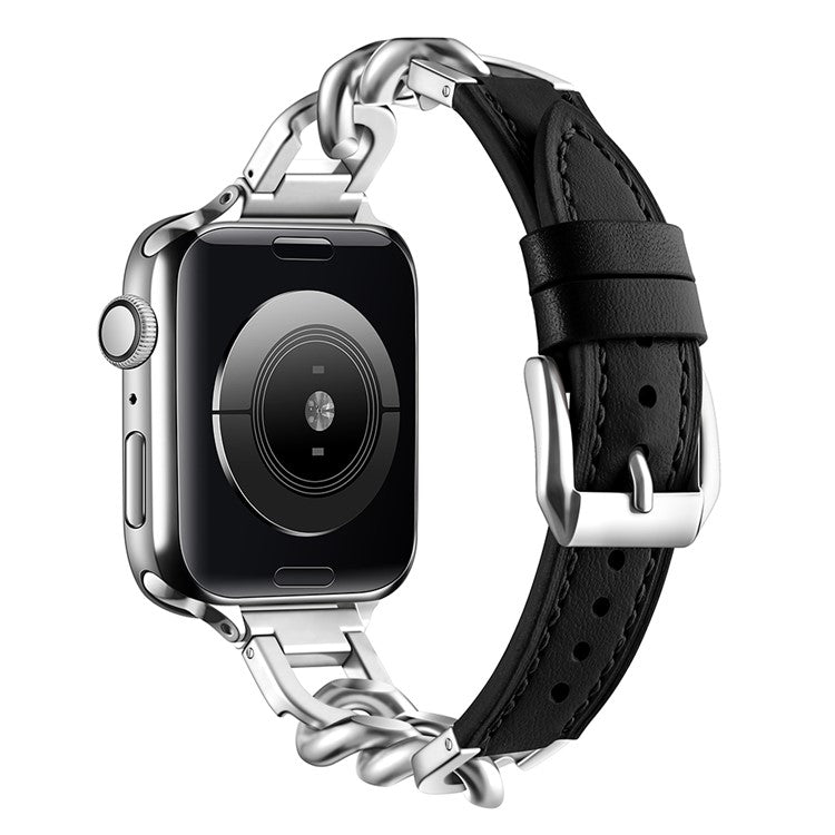 Eksklusiivinen-kellohihna-ruostumattomasta-teraksesta-ja-aidosta-nahasta-passaa-Apple-Watchille