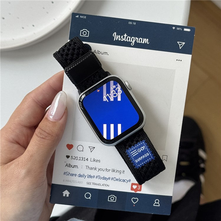 Elegant og pustende klokkerem i nylon – med spisskant for Apple Watch