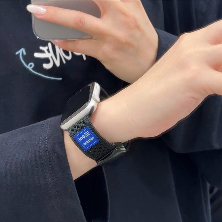 Elegant og pustende klokkerem i nylon – med spisskant for Apple Watch