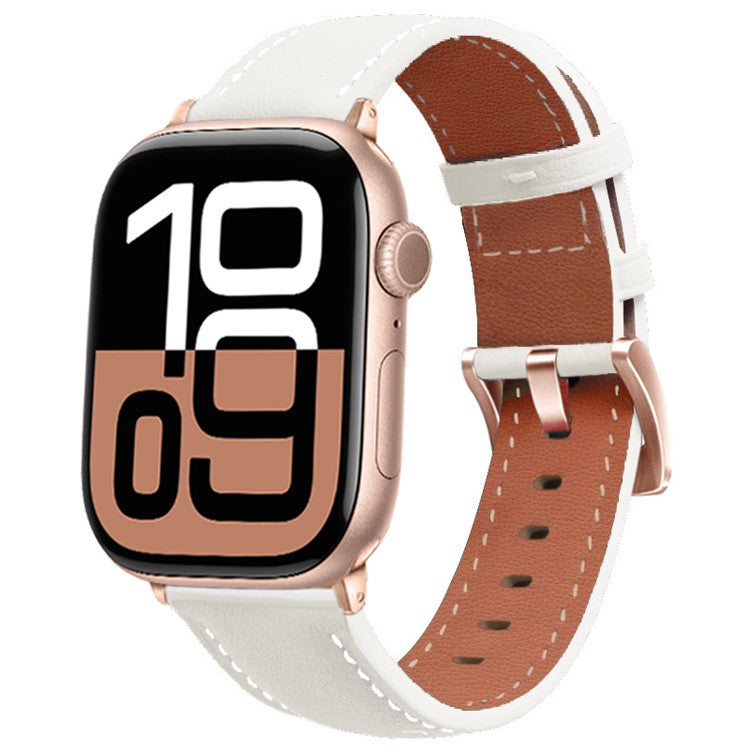 Læderrem med rosaguldfarvet spænde – til Apple Watch
