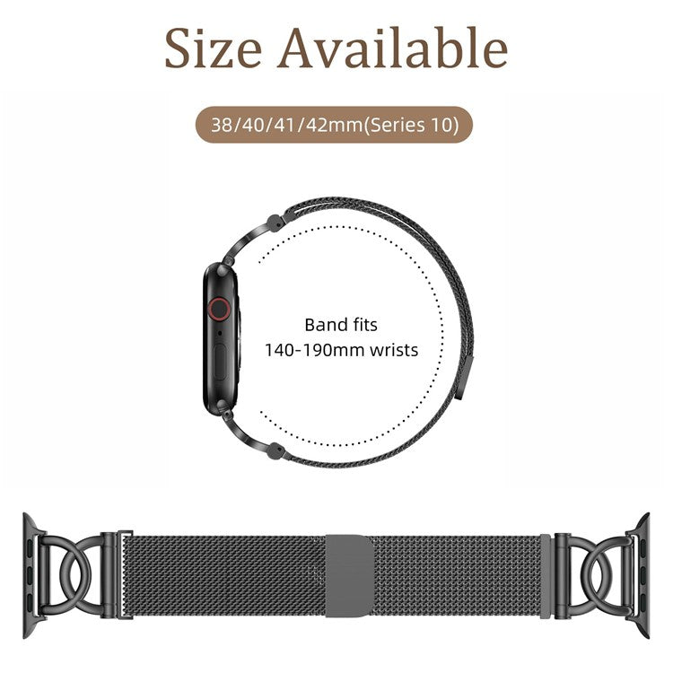 Elegant Milanese reim i sølv for Apple Watch