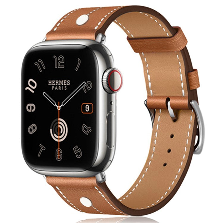 Læderrem med nitter – til Apple Watch 38–42 mm