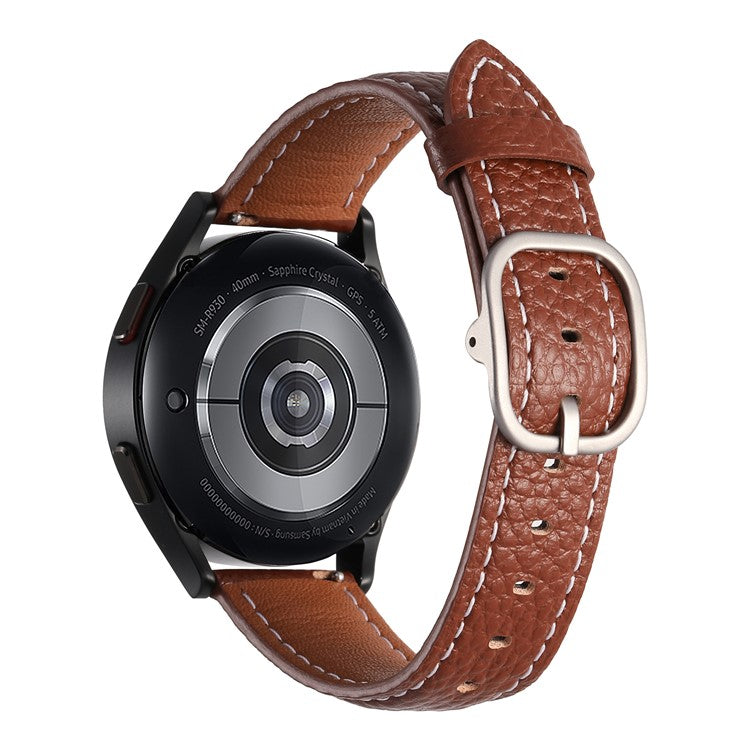 Personalisera din smartklocka med detta armband i högkvalitativt läder-Brun-Smartbandstore