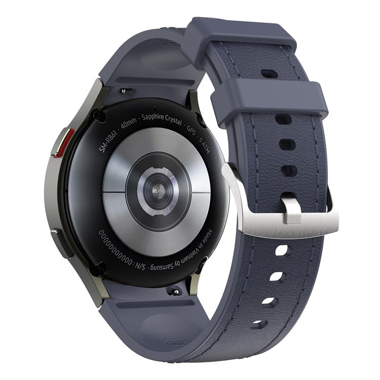 Silikon-läderarmband – för Samsung Galaxy Watch-serien-Midnattsblå-Smartbandstore