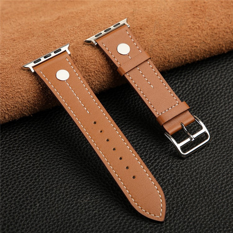 Læderrem med nitter – til Apple Watch 38–42 mm