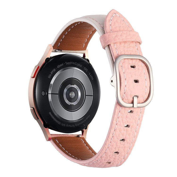Personalisera din smartklocka med detta armband i högkvalitativt läder-Kräm Vit Rosa-Smartbandstore