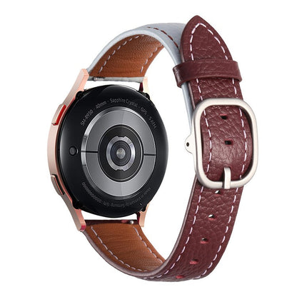 Personalisera din smartklocka med detta armband i högkvalitativt läder-Mist Blue Vin Röd-Smartbandstore