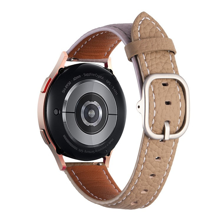 Personalisera din smartklocka med detta armband i högkvalitativt läder-Mist Purple Tan-Smartbandstore