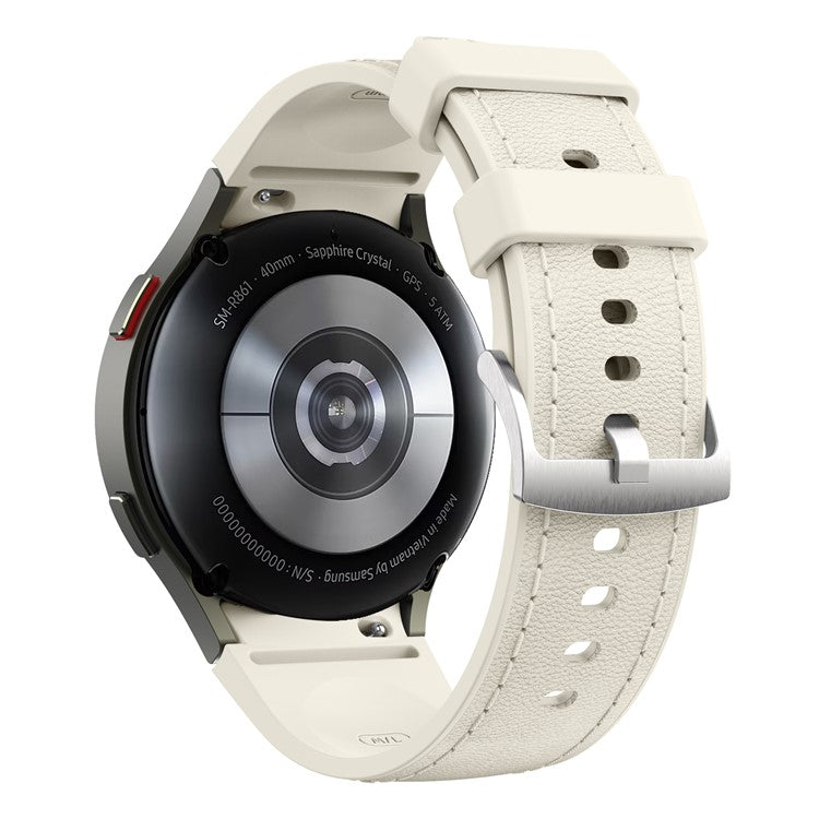 Silikon-läderarmband – för Samsung Galaxy Watch-serien-Stjärnljus-Smartbandstore