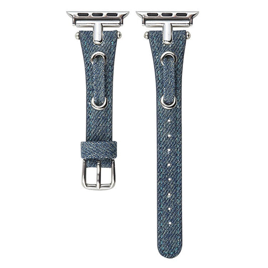 Stilrent armband i denim och läder – för Apple Watch 38–42 mm